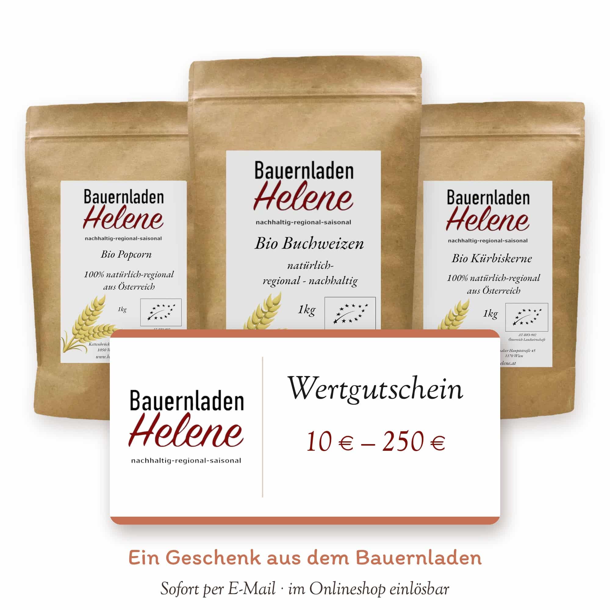 Wertgutschein vom Bauernladen Helene – 10 bis 250 Euro, per E-Mail