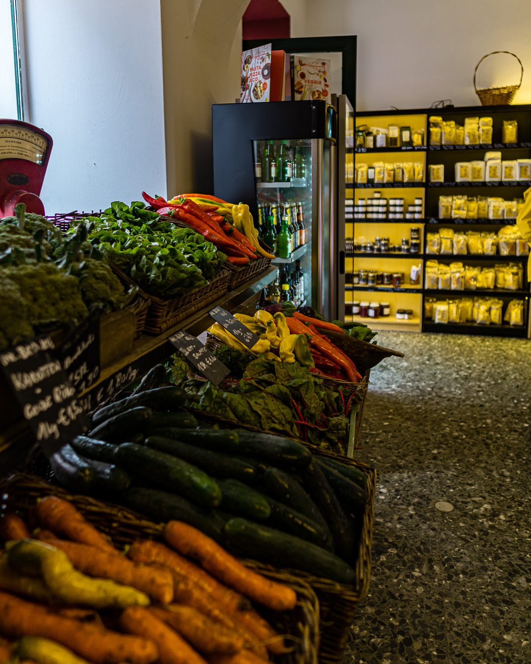 Gemüsestand im Bauernladen Helene Margareten